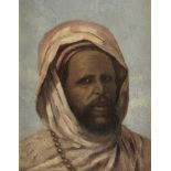 R de Saedelar, French, late 19th/early 20th century- Portrait of a North African man, head and