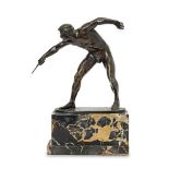 After Rudolf Marcuse, German, 1878-c.1930/40, a bronze model of a gladiator, cast signature Rudolf