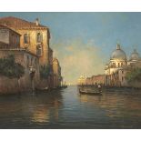 Antoine Bouvard, French 1870-1956- Venetian canal scene; oil on canvas, signed, 54.4x66cm (ARR)