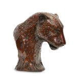Donald Greig, South African, b.1959, a bronze model of a leopard head, 2003, AP/20, with cast