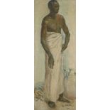 Jean Maurice Minsart, French 1894-1976- Portrait of a North African man standing full-length; oil on