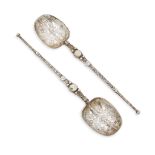 A pair of Victorian silver replica anointing spoons, London, c.1886, Francis Higgins III, both