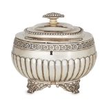 A George IV silver tea caddy, London, c.1821, Joseph Craddock & William Ker Reid, of rounded oval