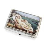 An enamelled Russian silver cigarette case, Moscow, c.1899-1908, Konstantin Skvortsov, assay