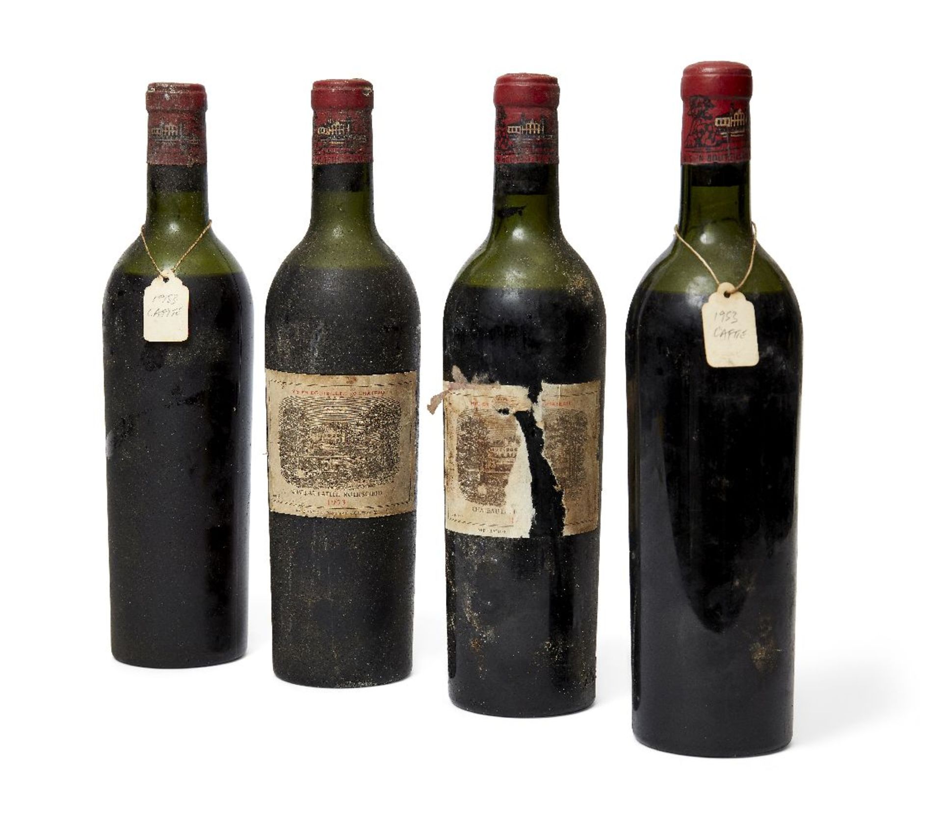 1953 Chateau Lafite-Rothschild, Pauillac, two bottles, together with a further two unlabelled