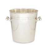 A silver champagne/ice bucket, London, c.2000, J. A. Campbell, of cylindrical form with double