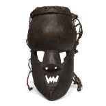 A Salampasu mask, DRC, Congo, second half 20th century, of oval form with domed forehead and