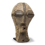 A Luba / Songye 'Kifwebe' female miniature mask, 20th century, with domed head and stylised