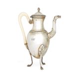 A French silver 'egoiste' coffee pot, Paris, Tetard Freres, early 20th century, with Minerva mark