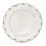 A set of twelve Italian dinner plates, Alessandria, 1944-1968, each stamped for 800 standard silver,