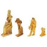 Four Egyptian reproduction miniature figures, depicting the ancient Egyptian deities, Bastia,