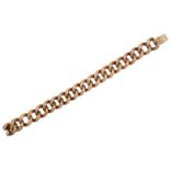 A rose gold curb link bracelet, length, 23cm, gross weight approximately 58g, spurious 56 zolotnik