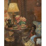 Odette Bruneau, French 1891-1984- Interior scene; oil on canvas, signed lower left, 65x54cm (ARR)