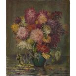 Marek Żuławski, Polish/ Italian 1908-1985- Flowers; oil on canvas, signed lower right, 61.5x60cm (