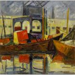 Mildred Bendall, French 1891-1977- The Harbour of Bordeaux, circa 1945; oil on canvas, signed