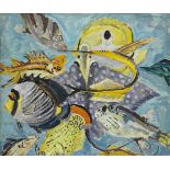 Mildred Bendall, French 1901-1977- Poissons, circa 1950; oil on paper laid on canvas, signed upper