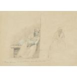 Camille Pissarro, French 1830-1903- La Marchande Ambalant, St Thomas, 1852; pencil, signed with