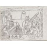 Marevna (Marie Vorobieff), Russian 1892-1984- Sketch of Friends of Montparnasse; charcoal, signed