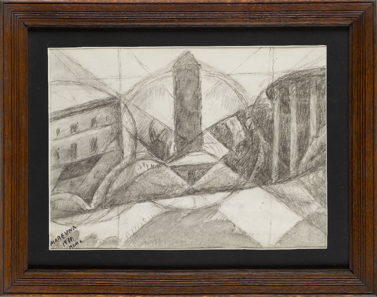 Marevna (Marie Vorobieff), Russian 1892-1984- Roma, 1980; charcoal on paper, signed and dated - Bild 2 aus 3