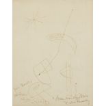 Joan Miró, Spanish 1893-1983- Sans Titre, 1953; ink on paper, signed, dedicated Pour Poucette