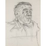 Oscar Kokoschka, Austrian 1886-1980- Portrait of Dr. Walter Strebi-Erni; charcoal on paper, 51.5 x