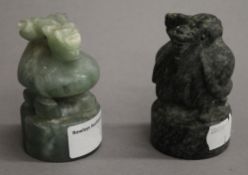 Two Chinese seals. Each 8 cm high.