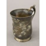 A small silver Christening mug. 8 cm high. 51.3 grammes.