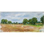 HENRIETTA CHARTERIS (20th/21st century) Suffolk Artist , Autumn Fields, oil on canvas,