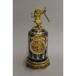 A 19th century Serves style ormolu mounted porcelain clock. 24 cm high.