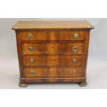 A 19th century Continental mahogany chest of drawers. 110 cm wide.
