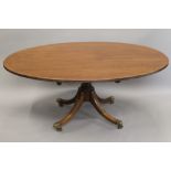 A 19th century mahogany tilt top Breakfast table. 166 cm long.