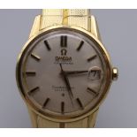 An 18 ct gold gentleman's Omega Constellation Automatic Chronometer wristwatch. 3.5 cm wide. 97.