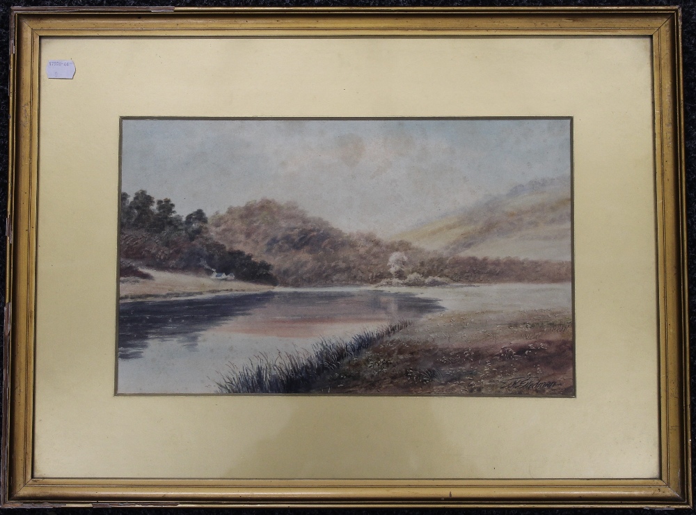 A pair of Victorian watercolours, Riverscenes, signed J W STEDMAN, each framed and glazed. 39. - Image 3 of 4