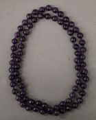 A string of amethyst beads.