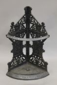 A Victorian cast iron stick stand. 80 cm high.