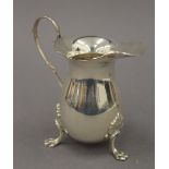 A silver cream jug. 8.5 cm high. 2.8 troy ounces.