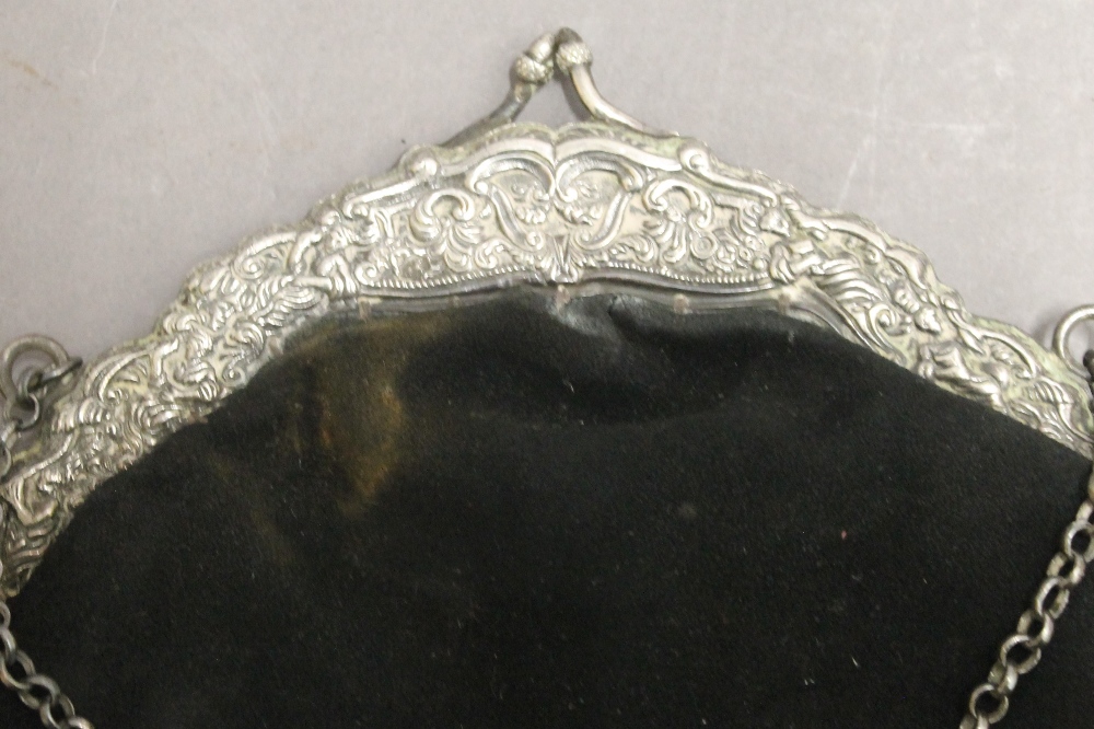 A sterling silver mounted evening bag. 22.5 cm wide. - Image 2 of 2