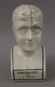 A Phrenology head. 28 cm high.