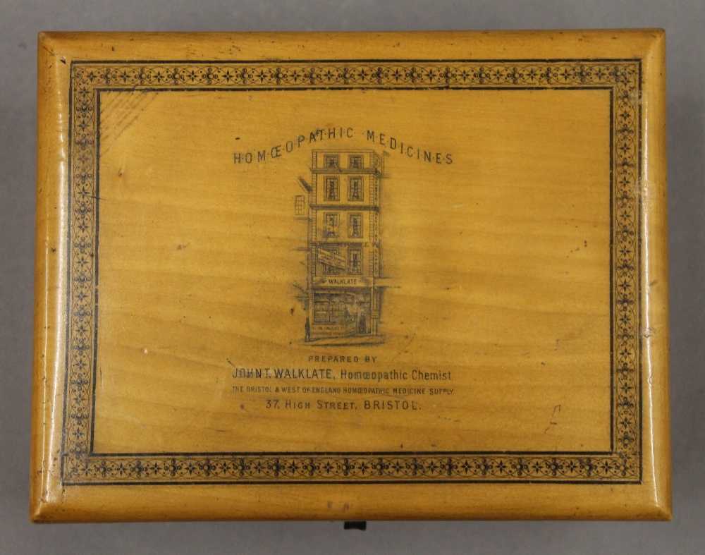 A Victorian homeopathic medicines box. 18.5 cm wide. - Image 2 of 4