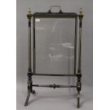 A Victorian ormolu mounted ivory inlaid fire screen. 56 cm wide.