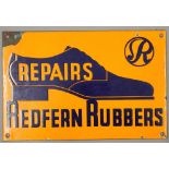 A Redfern Rubbers enamel advertising sign. 30.5 cm wide.