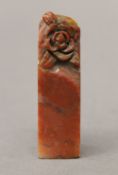 A soapstone seal. 6 cm high.