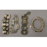 A quantity of various Eastern bracelets