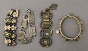 A quantity of various Eastern bracelets