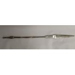 An antique tribal spear. 119 cm long.