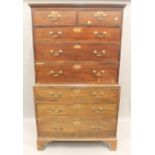 A 19th century mahogany chest on chest. 186.5 cm high x 106 cm wide.