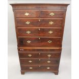 WITHDRAWN A 19th century mahogany chest on chest. 191 cm high x 115.5 cm wide.