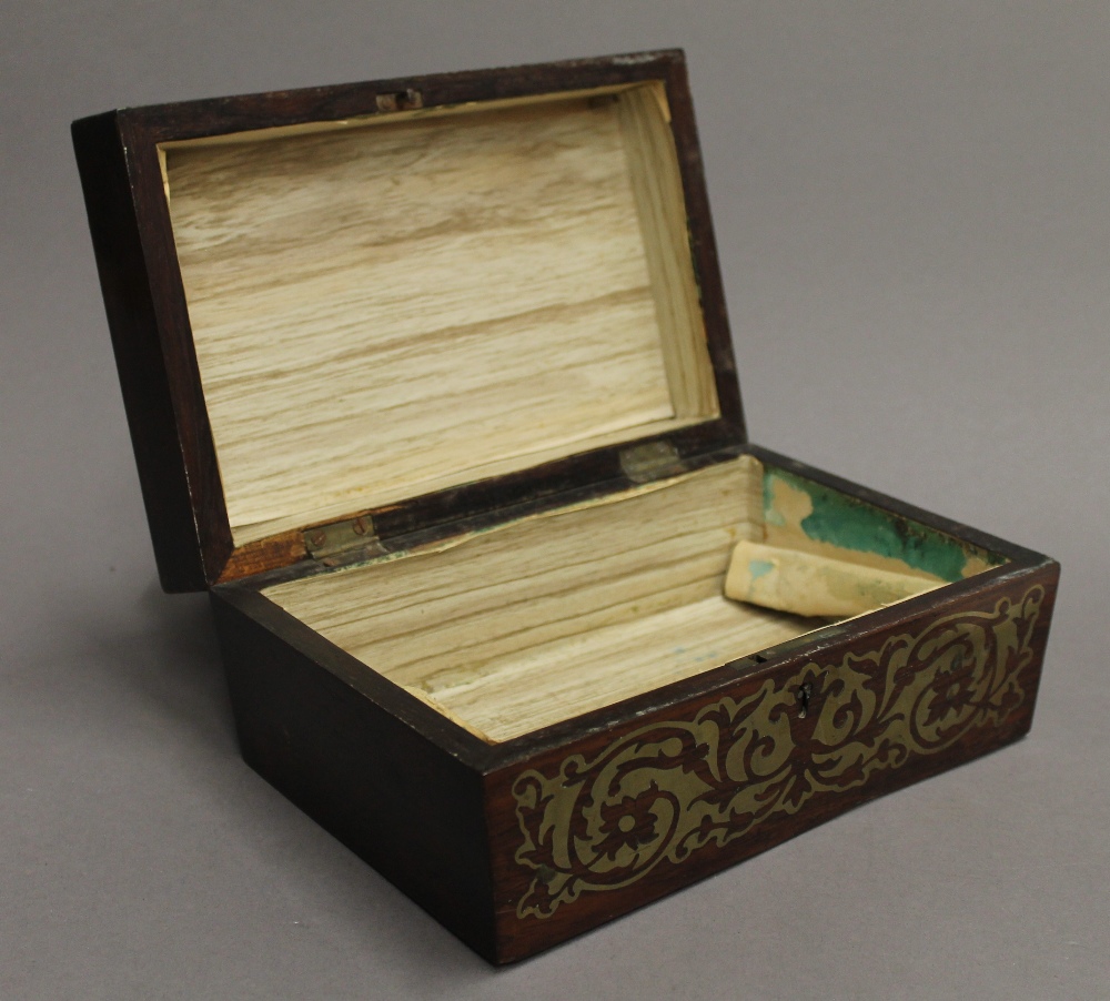 A Regency brass inlaid box. 23.5 cm wide. - Image 6 of 7