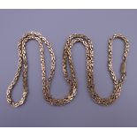 A 9 ct gold chain/necklace. 79.5 cm long. 43.5 grammes.