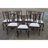 A set of seven early 20th century mahogany dining chairs, including two carvers.